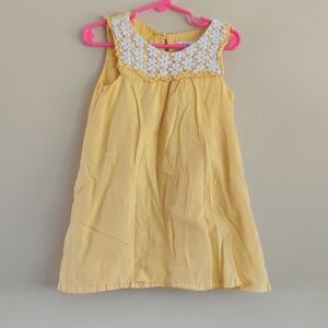 Beebay - Sunny Yellow Kids Dress with Floral Lace 3T - 4T | 100% Cotton